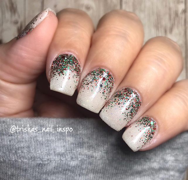 Ice Queen  White & Silver Glitter French