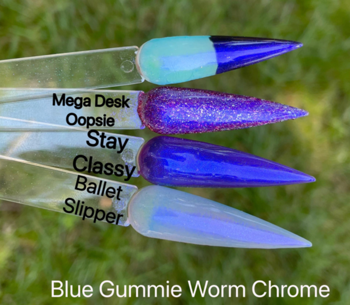 Blue Gummy Worm Chrome Powder OG Dip Powder blue-gummy-worm-chrome-powder-og-dip-powder