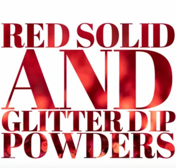 Red Solid and Glitter Dip Powders