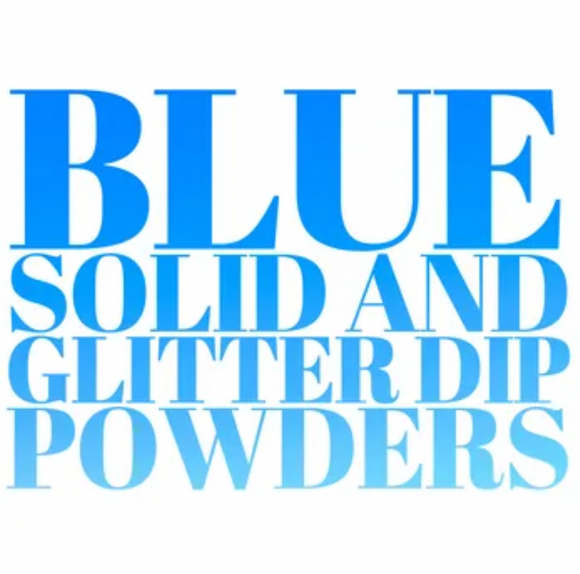 Blue Solid and Glitter Dip Powders