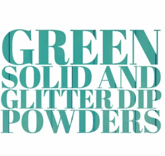 Green Solid and Glitter Dip Powders