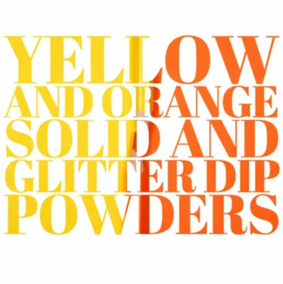 Yellow and Orange Solid and Glitter Dip Powders