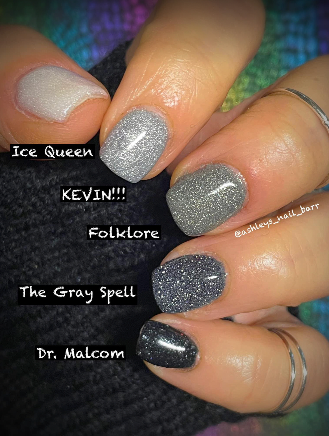 Dipped Powder Nails with Glitter Shine